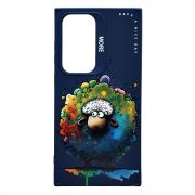 Чехол Samsung S24 Ultra силикон с принтом овечка синий