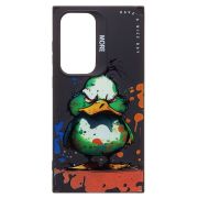 Чехол Samsung S24 Ultra силикон с принтом утка чёрный