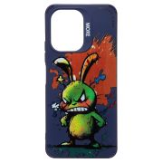 Чехол Xiaomi Redmi 13C 4G/Poco C65 силикон с принтом заяц синий