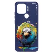 Чехол Xiaomi Redmi A2+/Poco C51 силикон с принтом овечка синий