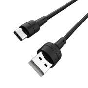 Кабель USB - Type-C Borofone BX30, 3A, 1м, силиконовый, чёрный