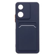 Чехол Honor X5 Plus силикон матовый с картхолдером и контрастными кнопками синий