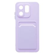 Чехол Infinix Hot 50i силикон матовый с картхолдером и контрастными кнопками сиреневый