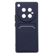 Чехол Infinix Zero 40 4G силикон матовый с картхолдером и контрастными кнопками синий