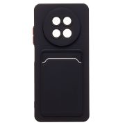Чехол Realme 12 5G силикон матовый с картхолдером и контрастными кнопками чёрный