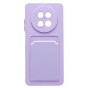 Чехол Realme 12 5G силикон матовый с картхолдером и контрастными кнопками сиреневый