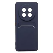 Чехол Realme 13 Pro 5G Global силикон матовый с картхолдером и контрастными кнопками синий