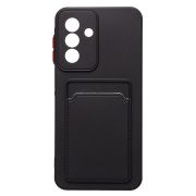 Чехол Samsung A26 5G силикон матовый с картхолдером и контрастными кнопками чёрный