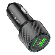 Адаптер Автомобильный - Borofone BZ21A, 2USB/QC3.0/PD36W чёрный