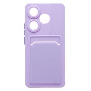 Чехол Xiaomi Poco F6 силикон матовый с картхолдером и контрастными кнопками сиреневый