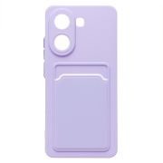 Чехол Xiaomi Poco X7 Pro силикон матовый с картхолдером и контрастными кнопками сиреневый
