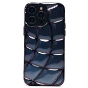Чехол iPh 14 Pro Max силикон объёмный прозрачный/чёрный