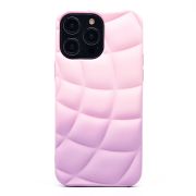 Чехол iPh 14 Pro Max силикон объёмный фиолетовый/белый