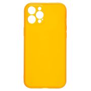 Чехол iPh 12 Pro Max силикон с защитой камеры прозрачный/оранжевый