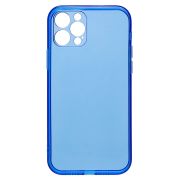 Чехол iPh 12 Pro силикон с защитой камеры прозрачный/синий