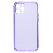 Чехол iPh 12 Pro силикон с защитой камеры прозрачный/фиолетовый
