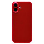 Чехол iPh 16 Plus силикон с защитой камеры прозрачный/розовый