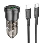 Адаптер Автомобильный с кабелем Lightning/Type-C - Borofone BZ25, 1USB-C/PD38W чёрный