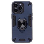 Чехол iPh 13 Pro противоударный комбинированный с кольцом синий