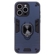 Чехол iPh 15 Pro Max противоударный комбинированный с кольцом синий
