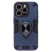 Чехол iPh 15 Pro противоударный комбинированный с кольцом синий