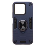 Чехол Honor X8c противоударный комбинированный с кольцом синий