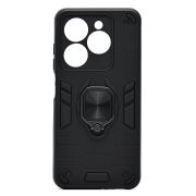 Чехол Infinix Hot 40i противоударный комбинированный с кольцом чёрный