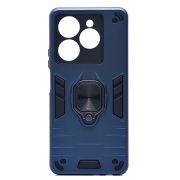 Чехол Infinix Hot 40i противоударный комбинированный с кольцом синий
