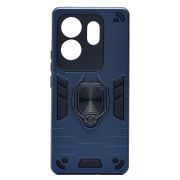 Чехол Infinix Zero 30 4G противоударный комбинированный с кольцом синий