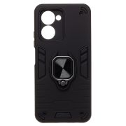 Чехол Realme C33 противоударный комбинированный с кольцом чёрный