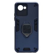 Чехол Realme Narzo 50i Prime/Realme C30 противоударный комбинированный с кольцом синий
