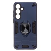 Чехол Samsung S24+ противоударный комбинированный с кольцом синий