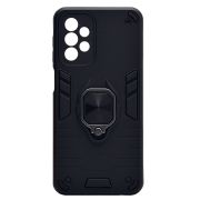 Чехол Samsung A23 4G/A235 противоударный комбинированный с кольцом чёрный
