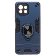 Чехол Xiaomi Mi 11 Lite противоударный комбинированный с кольцом синий