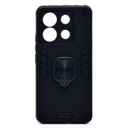 Чехол Xiaomi Redmi Note 13 Pro 5G противоударный комбинированный с кольцом чёрный