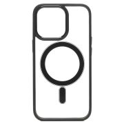 Чехол iPh 13 Pro комбинирован с хромированными элементами с SafeMag чёрный