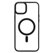 Чехол iPh 14 Plus комбинирован с хромированными элементами с SafeMag чёрный