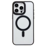 Чехол iPh 15 Pro Max комбинирован с хромированными элементами с SafeMag чёрный