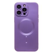 Чехол iPh 15 Pro Max комбинированный хром Matte с защитными линзами на камере и SafeMag фиолетовый
