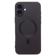 Чехол iPh 16 Plus комбинированный хром Matte с защитными линзами на камере и SafeMag чёрный