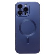 Чехол iPh 16 Pro Max комбинированный хром Matte с защитными линзами на камере и SafeMag синий