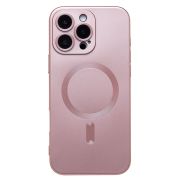 Чехол iPh 16 Pro Max комбинированный хром Matte с защитными линзами на камере и SafeMag розовый