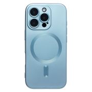 Чехол iPh 16 Pro комбинированный хром Matte с защитными линзами на камере и SafeMag синий светлый