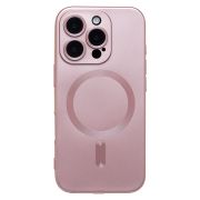 Чехол iPh 16 Pro комбинированный хром Matte с защитными линзами на камере и SafeMag розовый