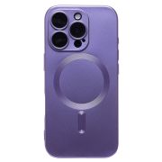 Чехол iPh 16 Pro комбинированный хром Matte с защитными линзами на камере и SafeMag фиолетовый