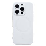 Чехол iPh 16 Pro комбинированный хром Matte с защитными линзами на камере и SafeMag белый
