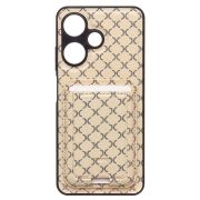 Чехол Infinix Hot 30i комбинированный текстиль с картхолдером белый