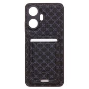 Чехол Realme C55 комбинированный текстиль с картхолдером чёрный