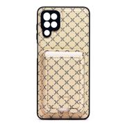 Чехол Samsung A12/A125 комбинированный текстиль с картхолдером белый