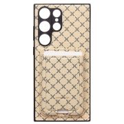 Чехол Samsung S23 Ultra комбинированный текстиль с картхолдером белый